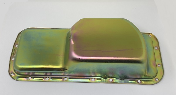 Oil Pan - 6 quart - 66-72B Body / 70-74E Body - Gold Irridite Zinc Plated